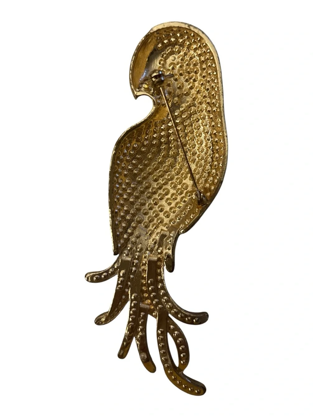 Large Rhinestone Parrot Brooch Or Pendant (745)
